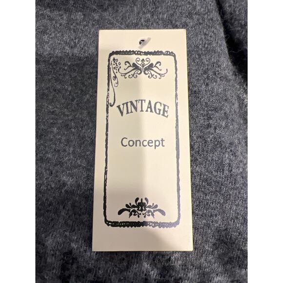 NWT Vintage Concept Women’s Floral Waterfall Cardigan Sweater Vest Size L Gray - Picture 8 of 9